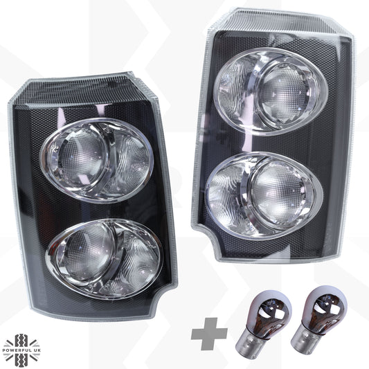 Front Side Light / Indicator Assembly for Range Rover L322 - Clear Indicator/Black Body - PAIR