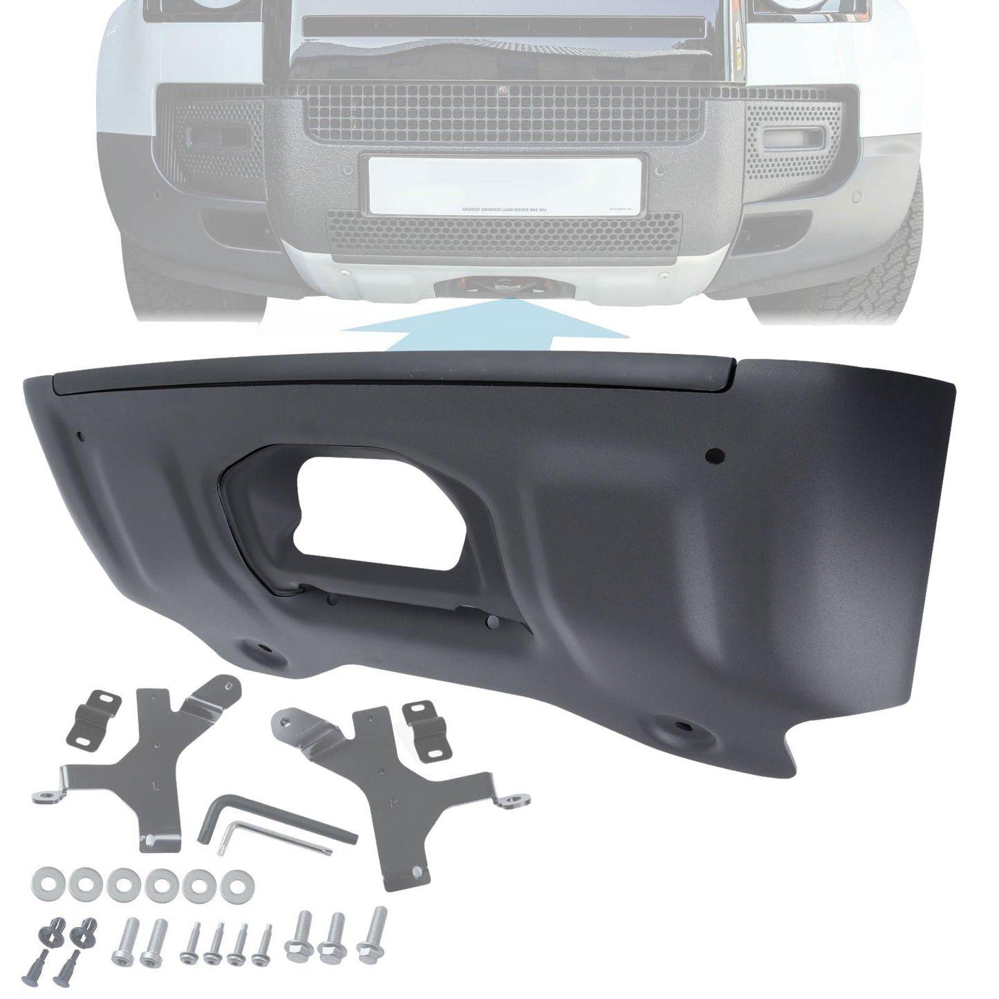 Front Aluminium Skid Plate (Aftermarket - Easy-Fit) for Land Rover Defender L663 - Black