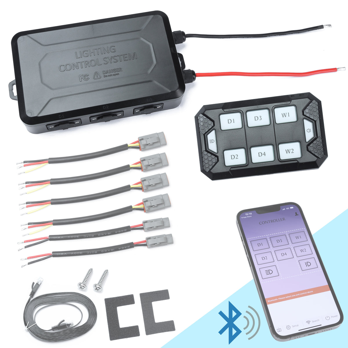 Auxiliary Light Controller Box & Remote (Bluetooth)