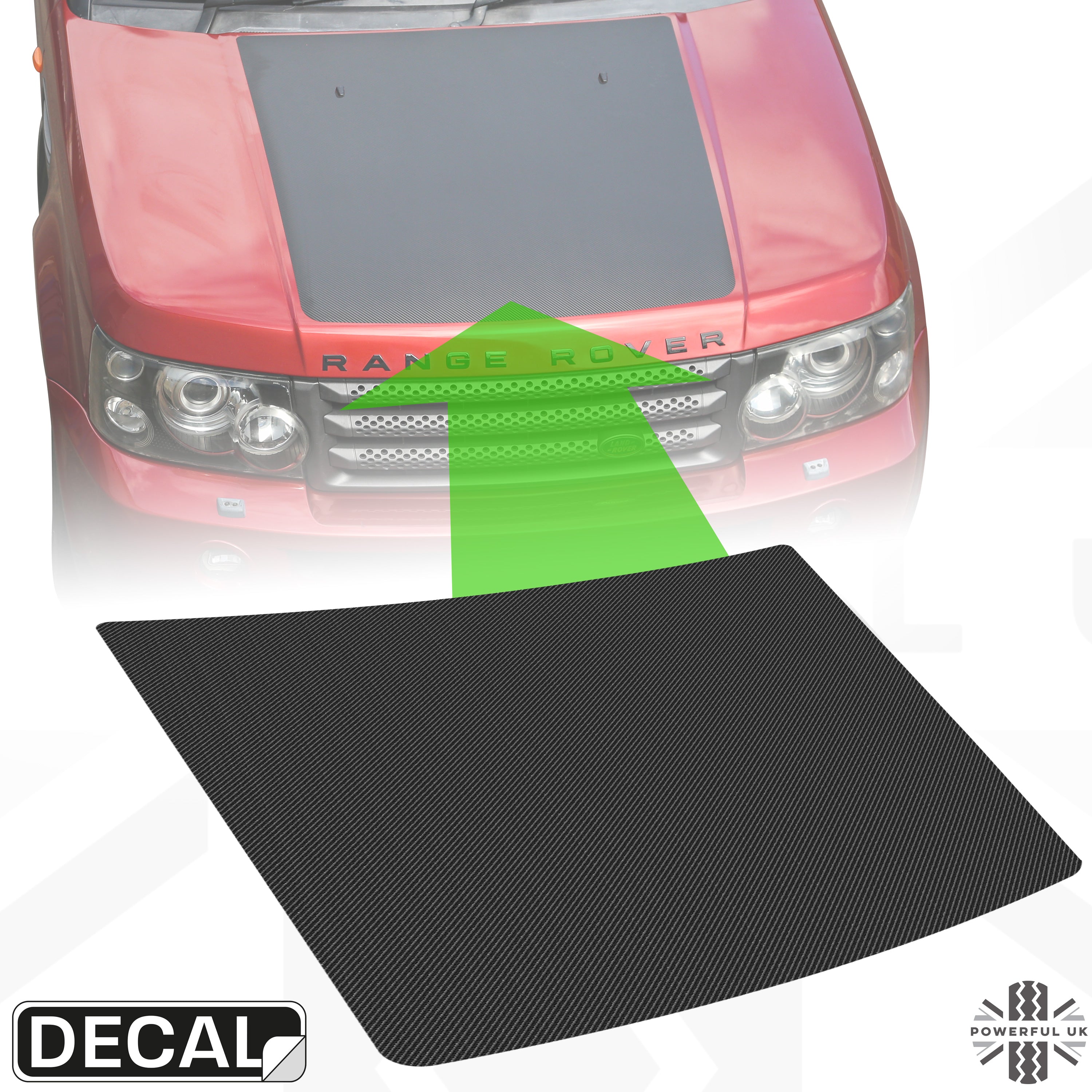 Bonnet Decal - Carbon Fibre for Range Rover Sport L320 (2005-13 ...