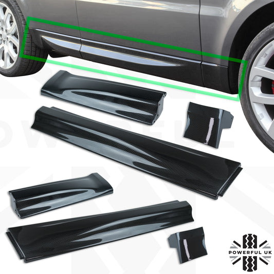 Lower Door Mouldings for Range Rover Sport L494 - Carbon Fibre Effect