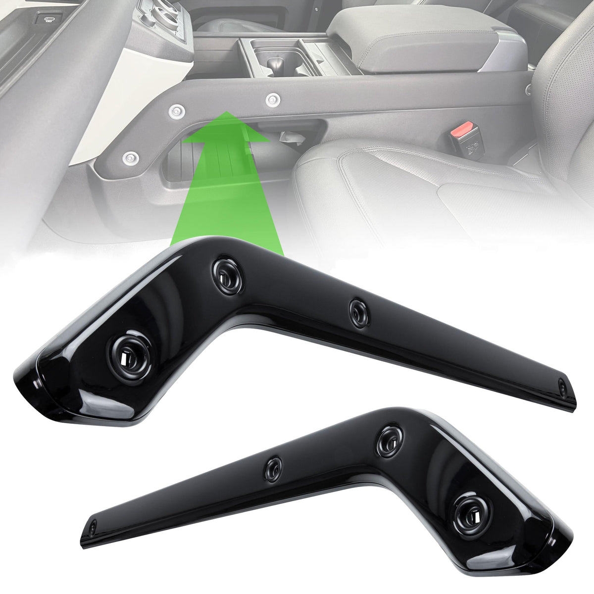 Interior Centre Console Finishers PAIR in Gloss Black for Land Rover Defender L663