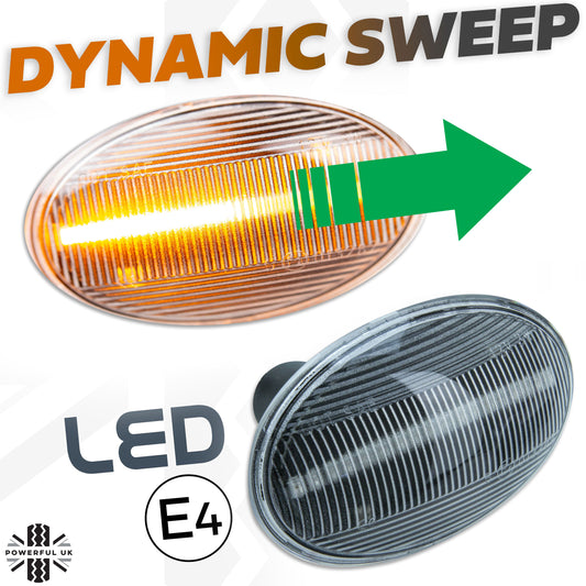 Side Repeaters (Pair) - LED - Clear - Dynamic Sweep - for BMW Mini (R50,R52,R53)