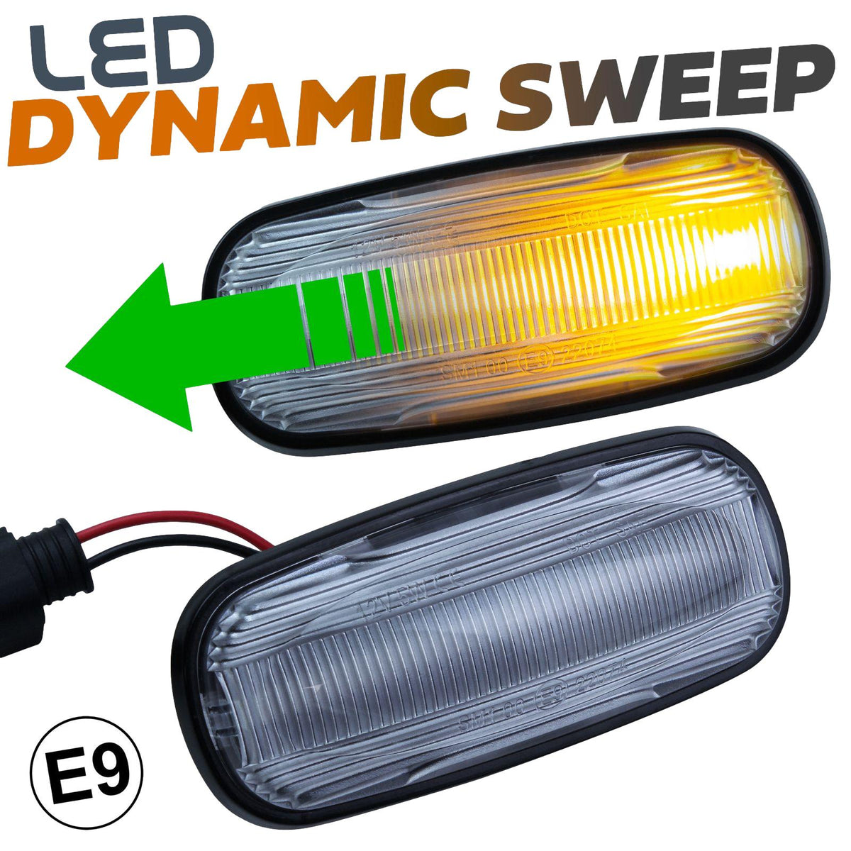 Side Repeaters (Pair) - LED - Clear - Dynamic Sweep for MG Rover (various models)