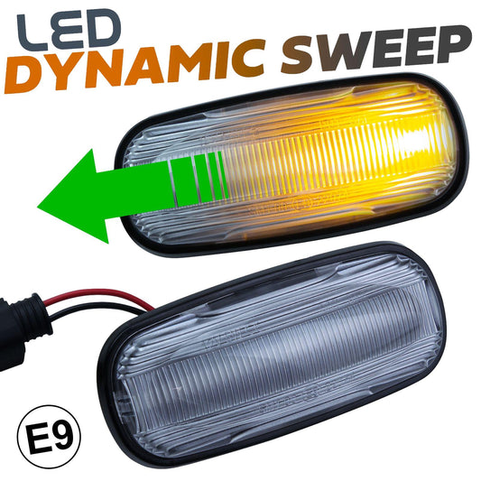 Side Repeaters (Pair) - LED - Clear - Dynamic Sweep for Land Rover Freelander 1