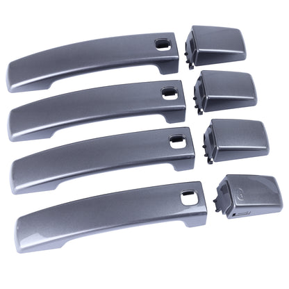 Door Handle 'Skins' for Land Rover Discovery 4 (with hole for button)  - Corris Grey
