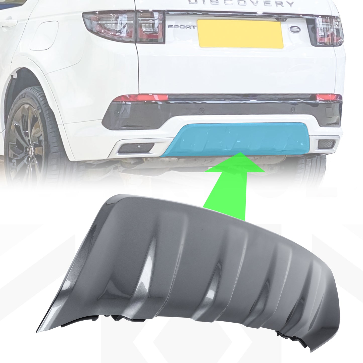 Rear Tow Eye Cover for Land Rover Discovery Sport 2020+ Dynamic Bumper - Corris Grey