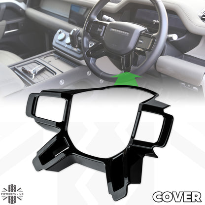 Steering Wheel Spoke Cover - Gloss Black - for Land Rover Defender L663