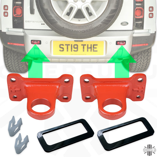 Tow Loop Upgrade Kit A - Red Loops + Black Inserts for Land Rover Defender L663