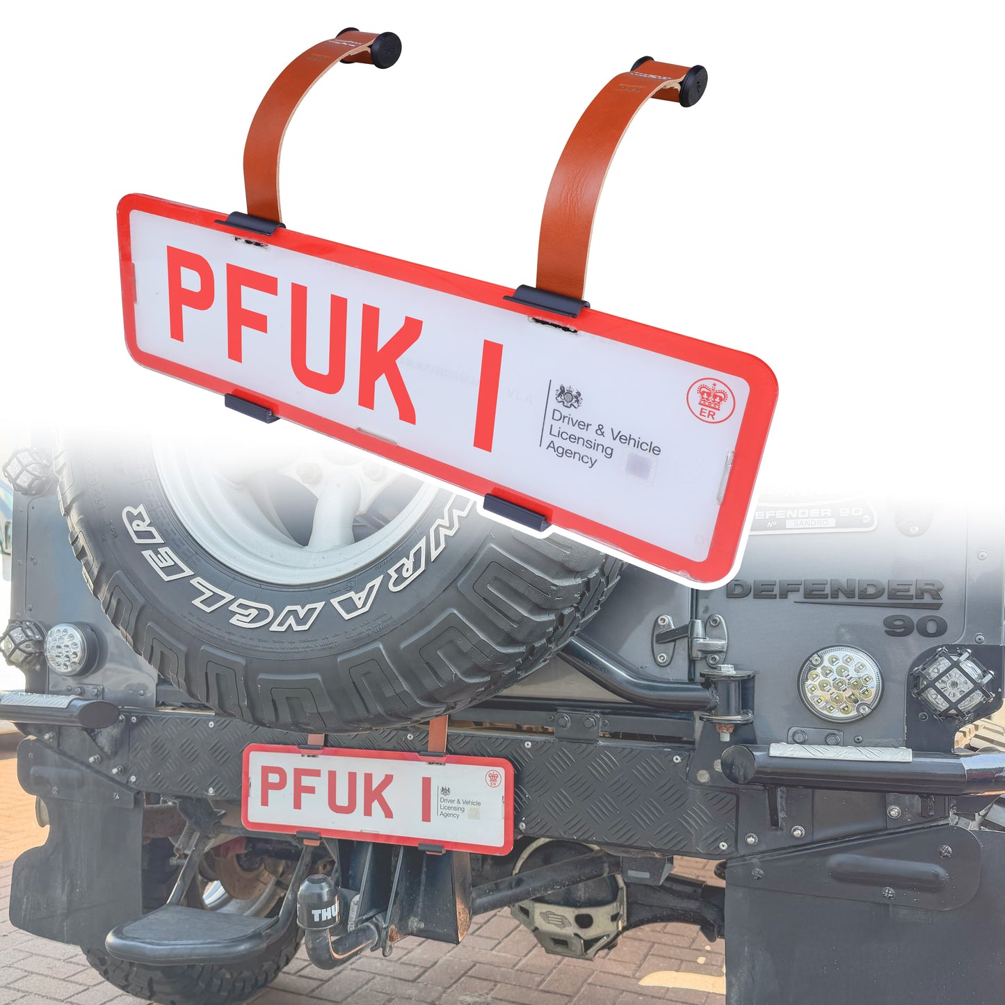 2x Toggle Mount Number Plate Holders - UK Trade Plate