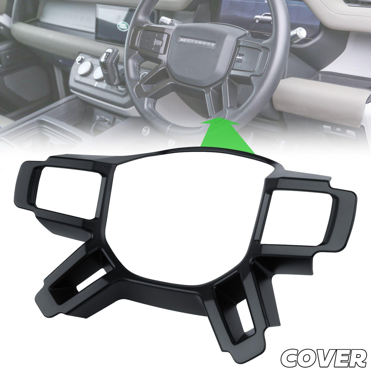 Steering Wheel Spoke Cover - Matt Black - for Land Rover Defender L663