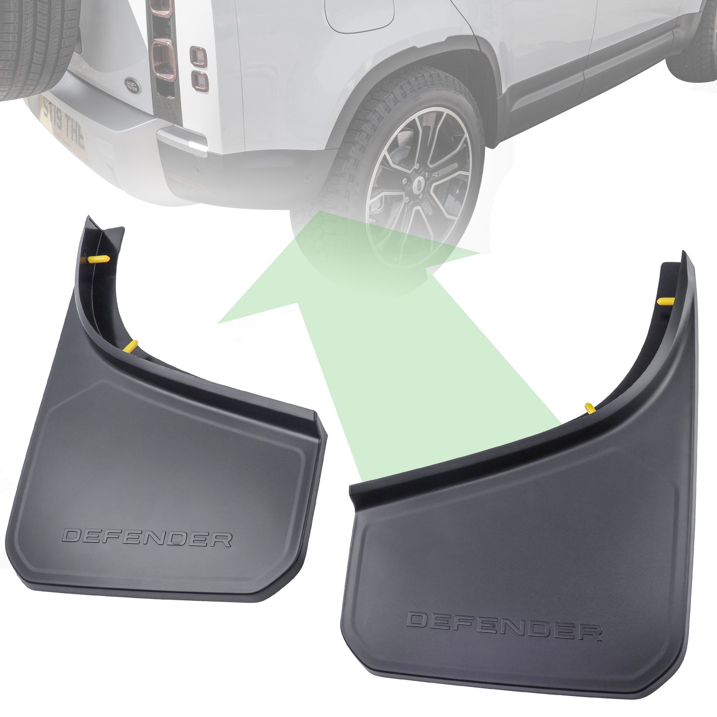 Rear Mudflaps - Classic Design - Genuine - for Land Rover Defender L663