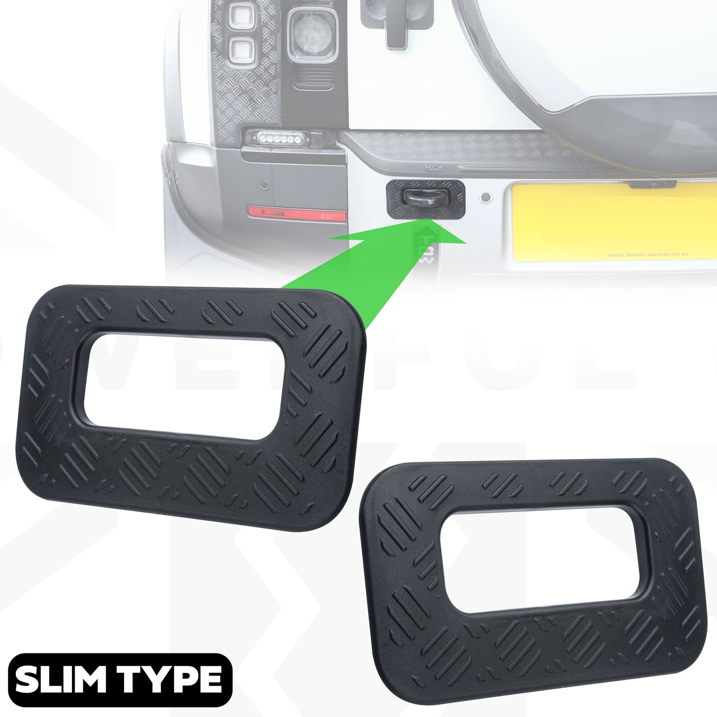 Tow Loop Surrounds Chequer Plate for Land Rover Defender L663 - Slim Type