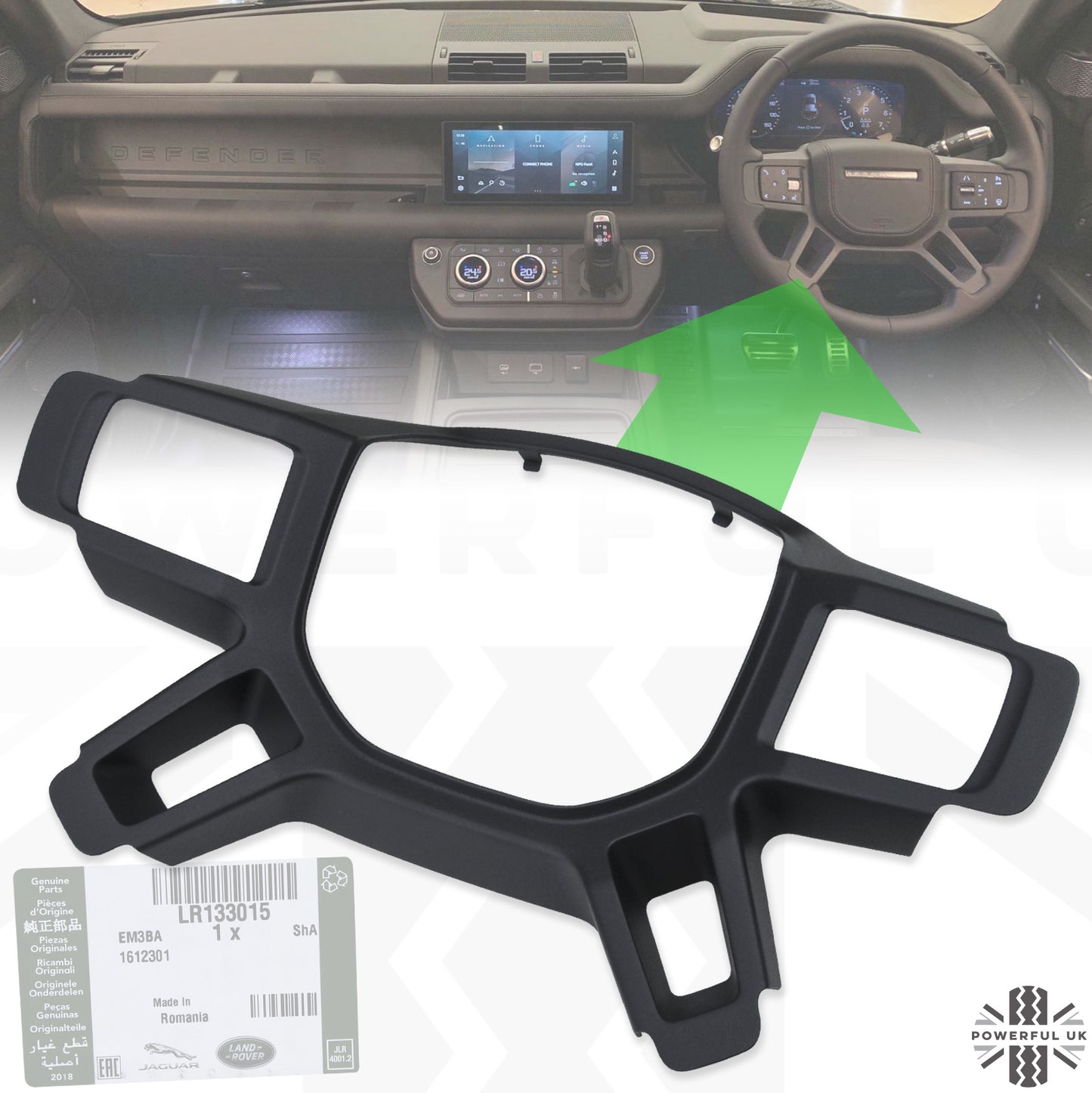 Steering Wheel Insert (genuine) - Dark Grey - for Land Rover Defender L663