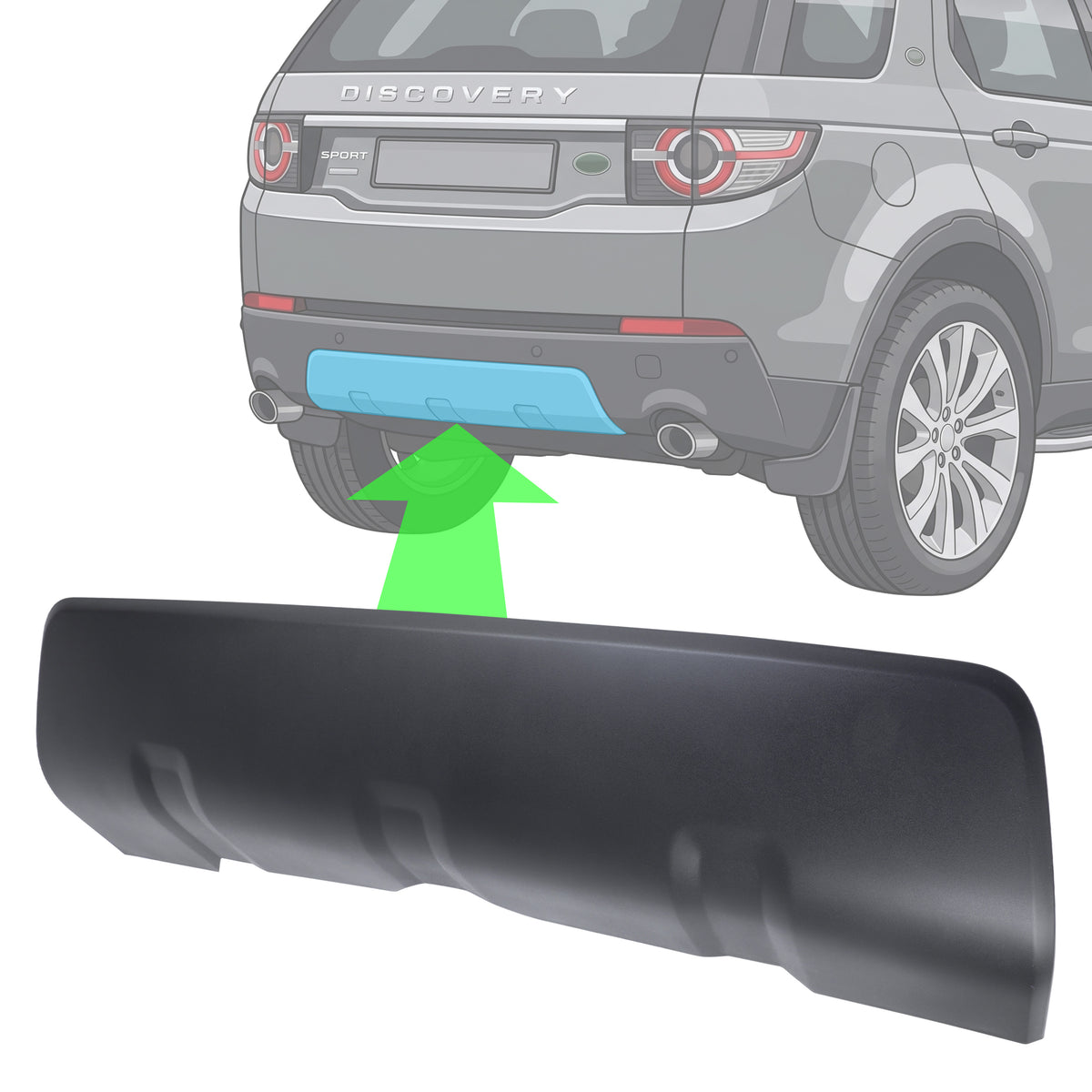 Rear Tow Eye Cover for Land Rover Discovery Sport 2015-19 Standard Bumper - Anthracite Black