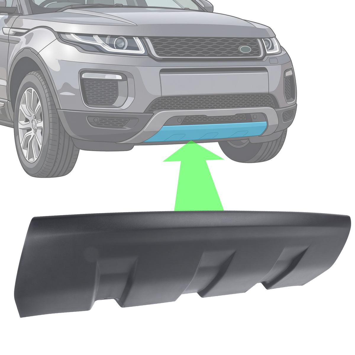 Front Bumper Tow Eye Cover for Range Rover Evoque 2016-19 - SE / SE Tech - Aftermarket