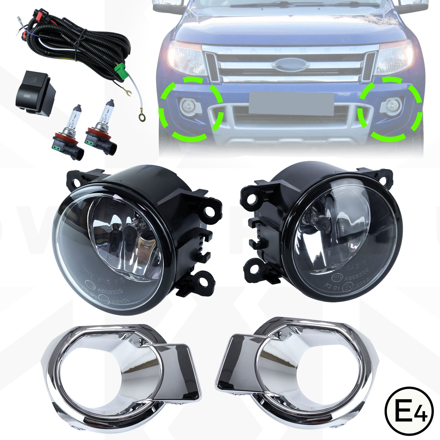 Fog Light Kit for Ford Ranger 2012-15 (T6)