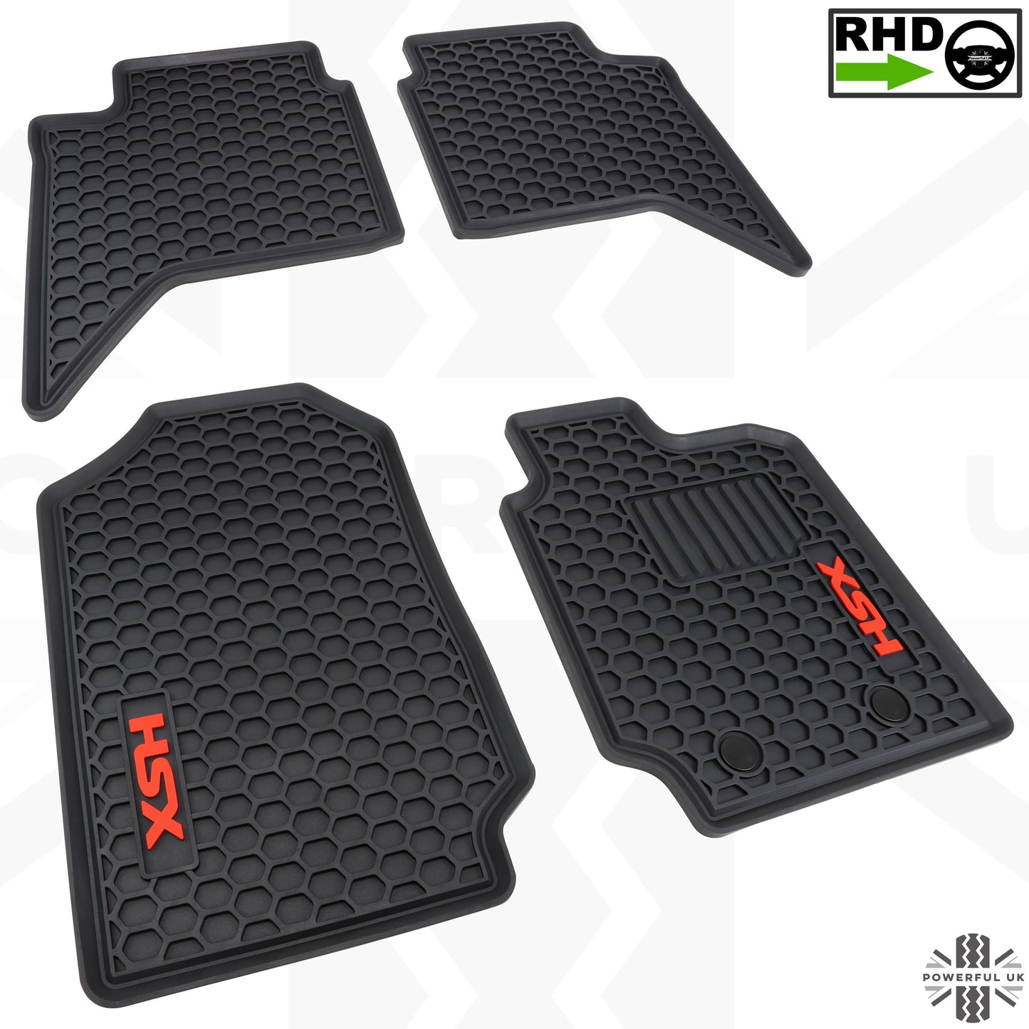 Rubber Floor Mats 4pc - RHD - for Ford Ranger 2012-19