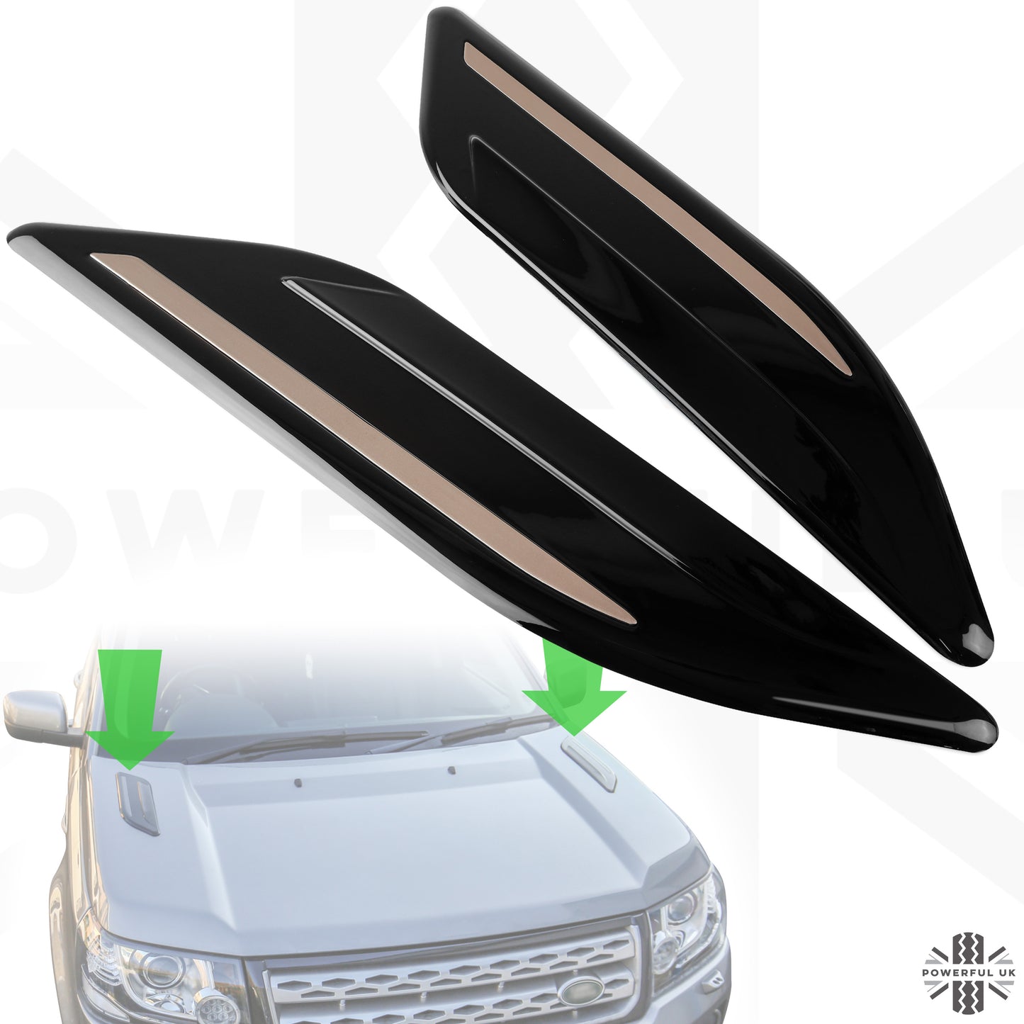 Dummy Bonnet Vents (Type 2) - 'Black & Copper' for Land Rover Freelander 2