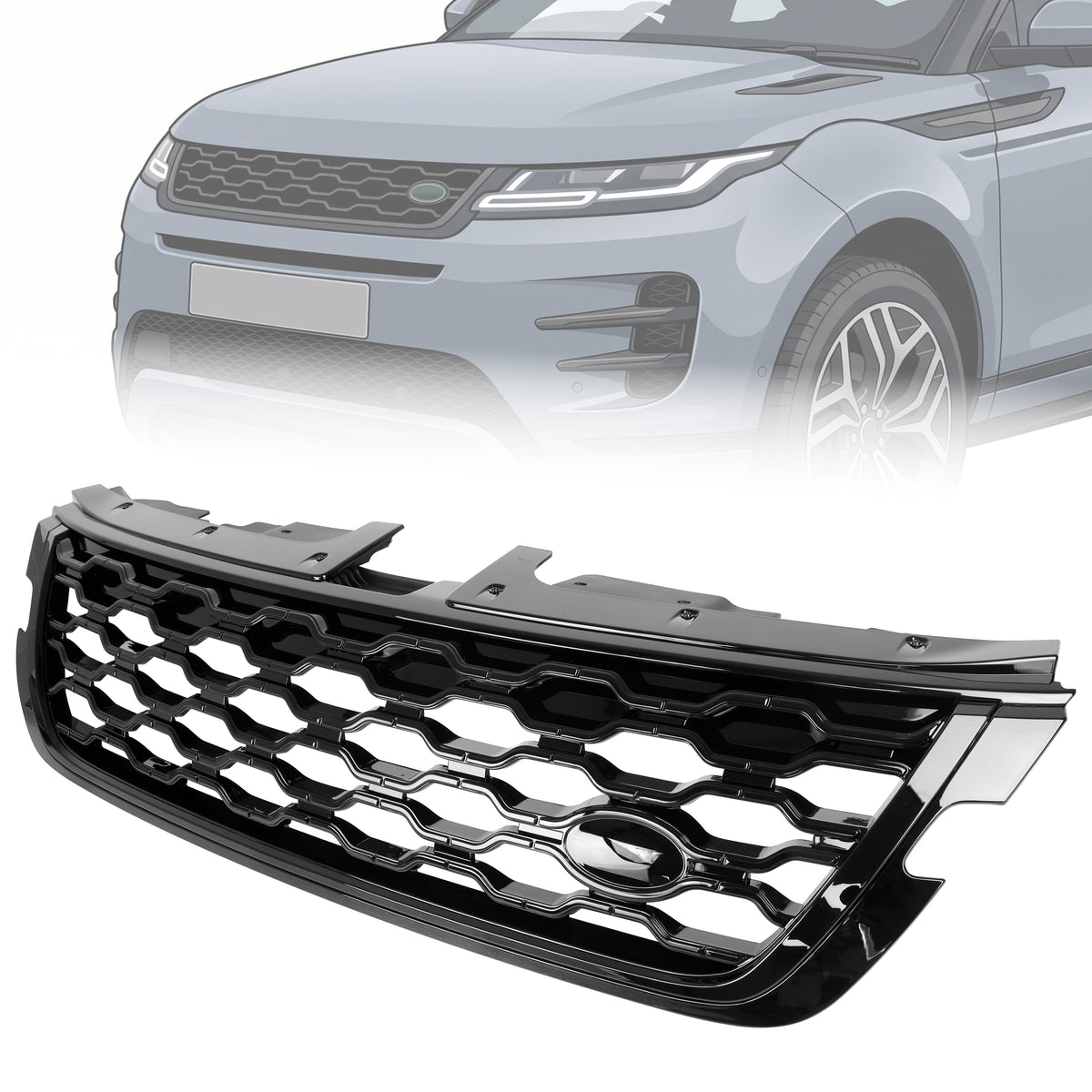 All Gloss Black Front Grille for Range Rover Evoque 2 (2019+)