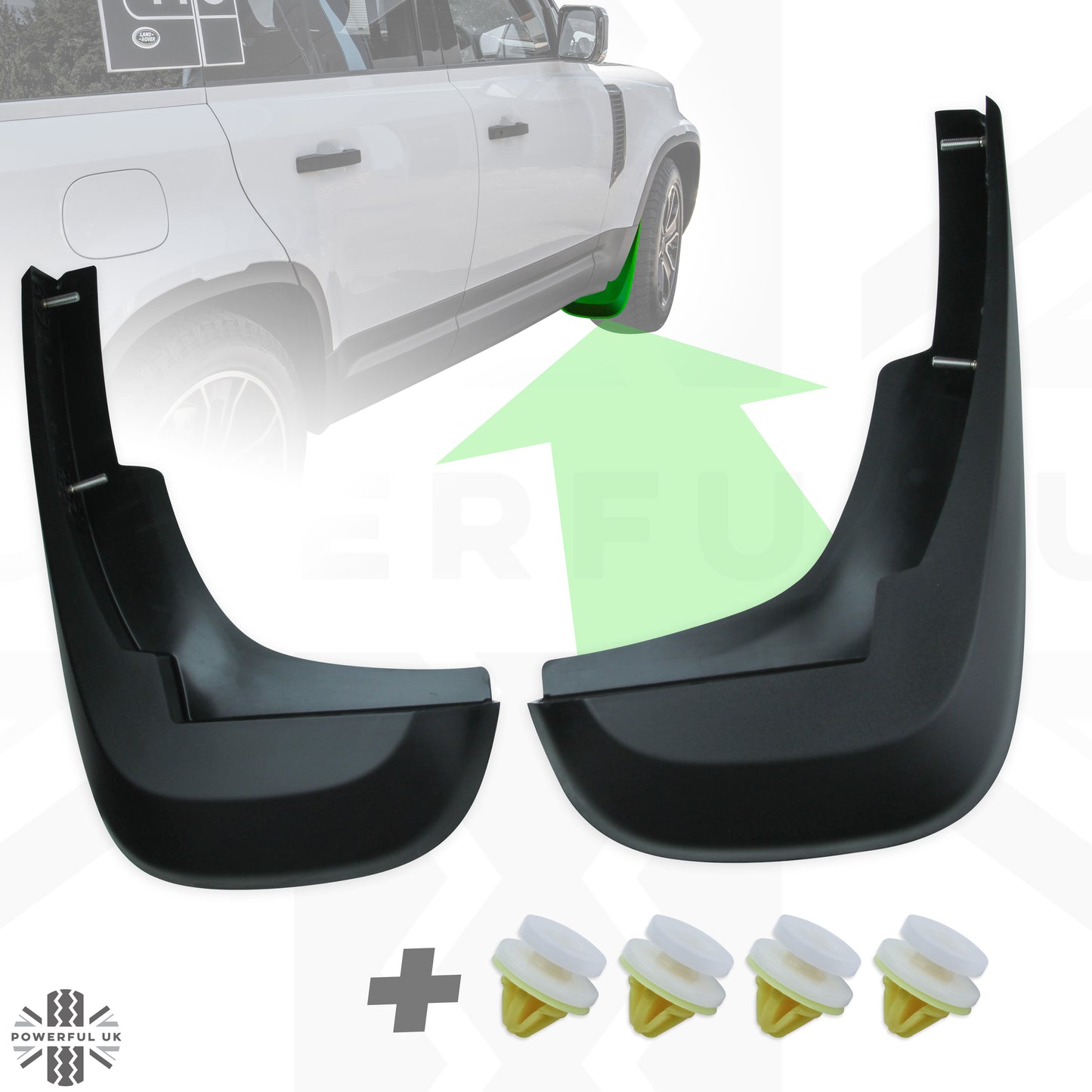 Front Mudflaps - Standard Design - Genuine - for Land Rover Defender L663