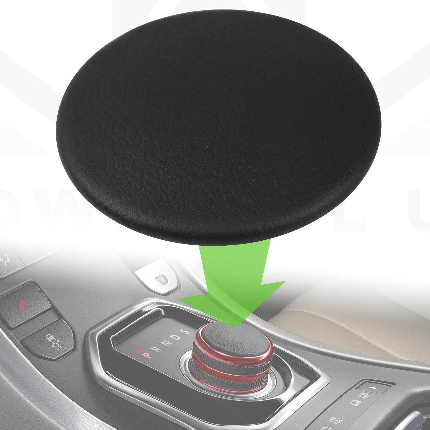 Leather Rotary Gear Knob Topper - Genuine - For Land Rover Discovery Sport