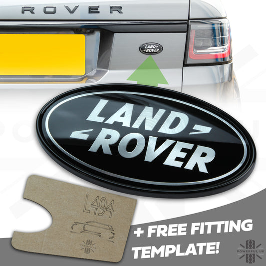 Black & Silver Badge on Gloss Black Plinth for Range Rover Sport L494