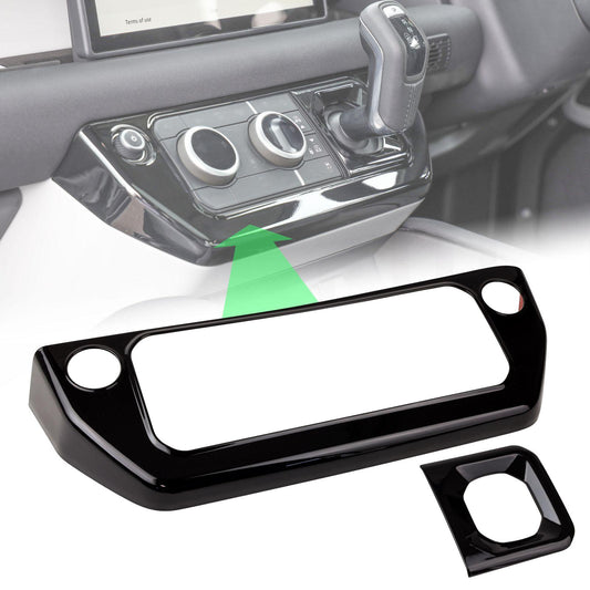 2pc Centre Console Dash Cover Kit in Gloss Black for Land Rover Defender L663