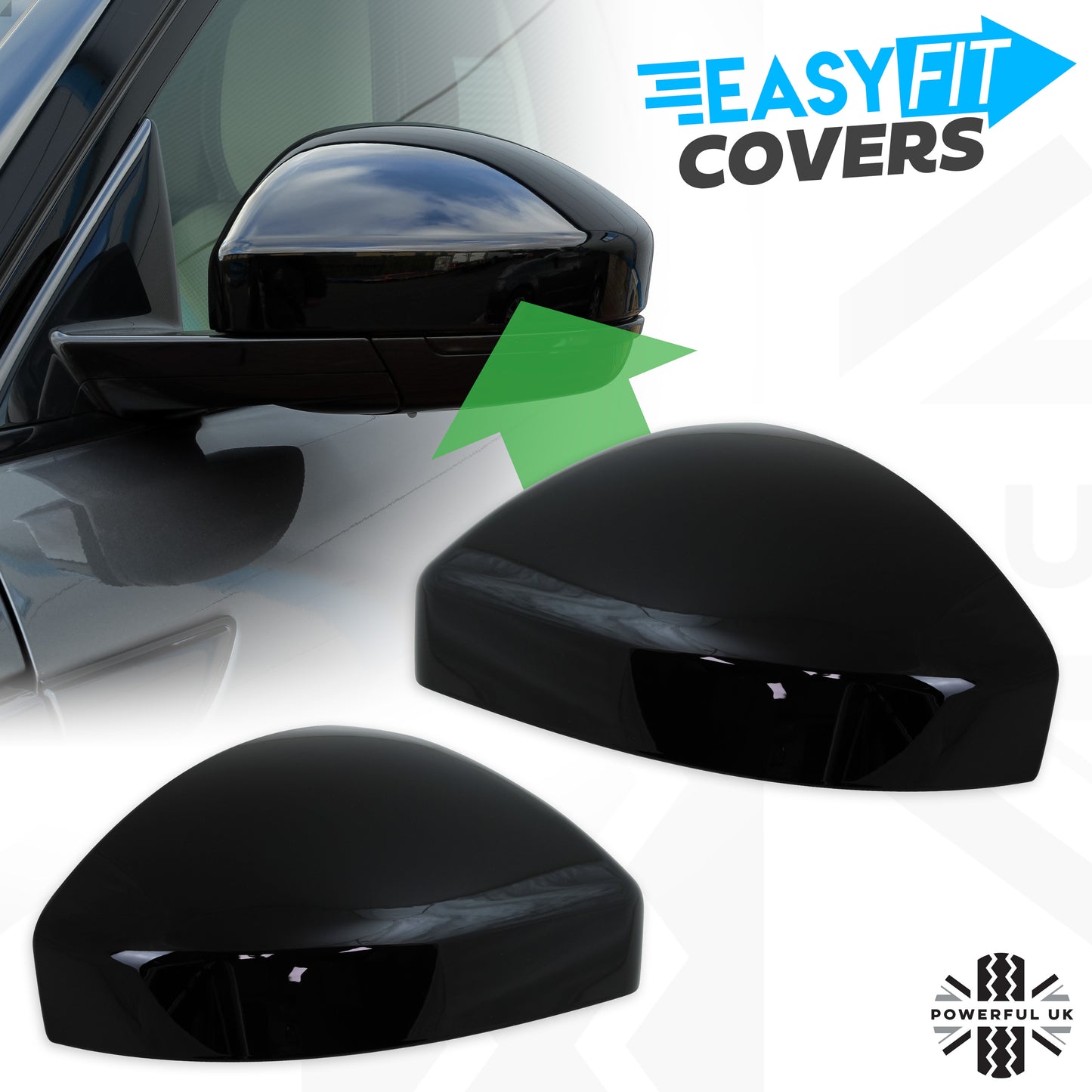 Mirror Covers - Gloss Black - for Jaguar F-Pace