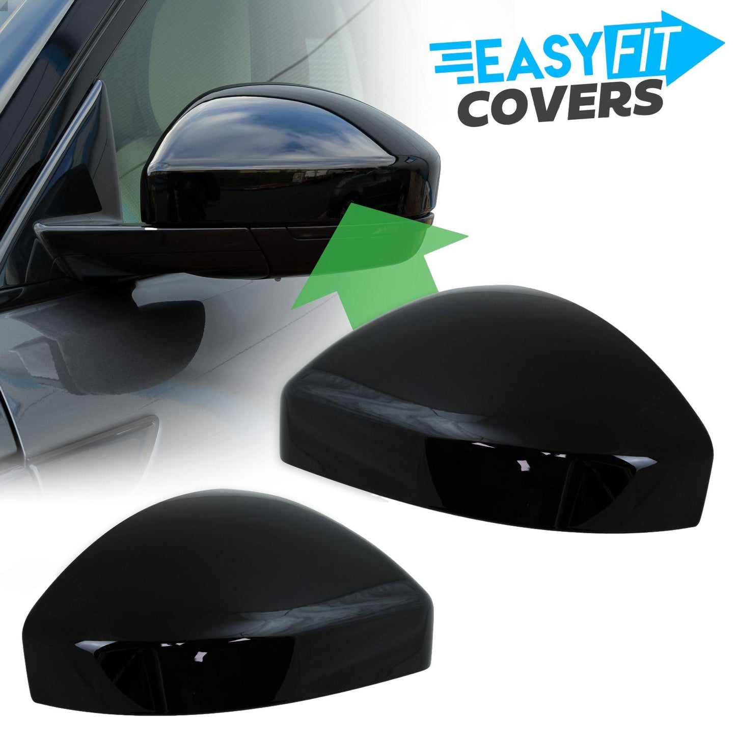 Mirror Covers - Gloss Black - for Jaguar F-Pace