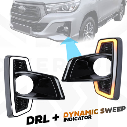 LED DRL/Indicator Fog Light Surround Kit for Toyota Hilux Invincible X 2018-21