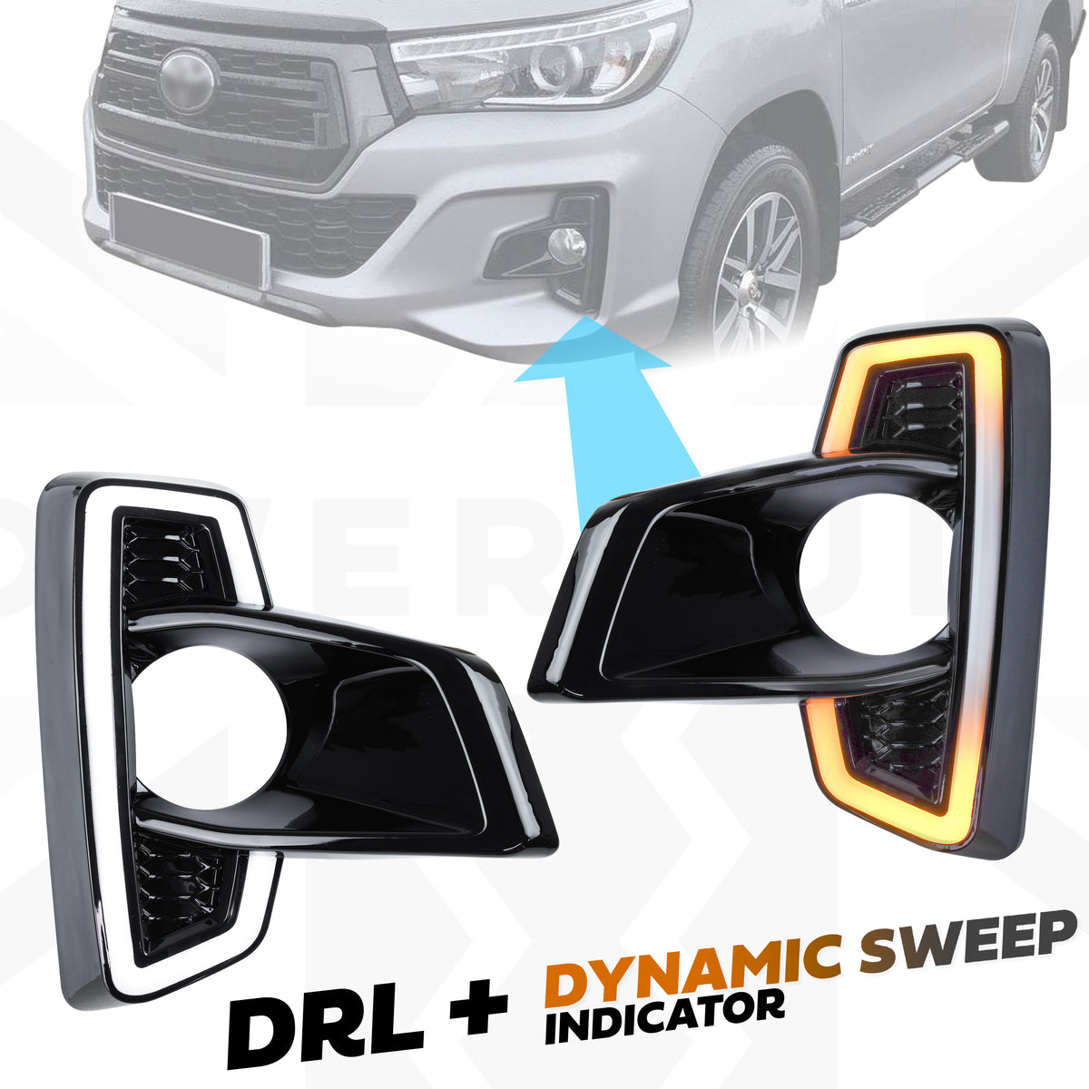 LED DRL/Indicator Fog Light Surround Kit for Toyota Hilux Invincible X 2018-21