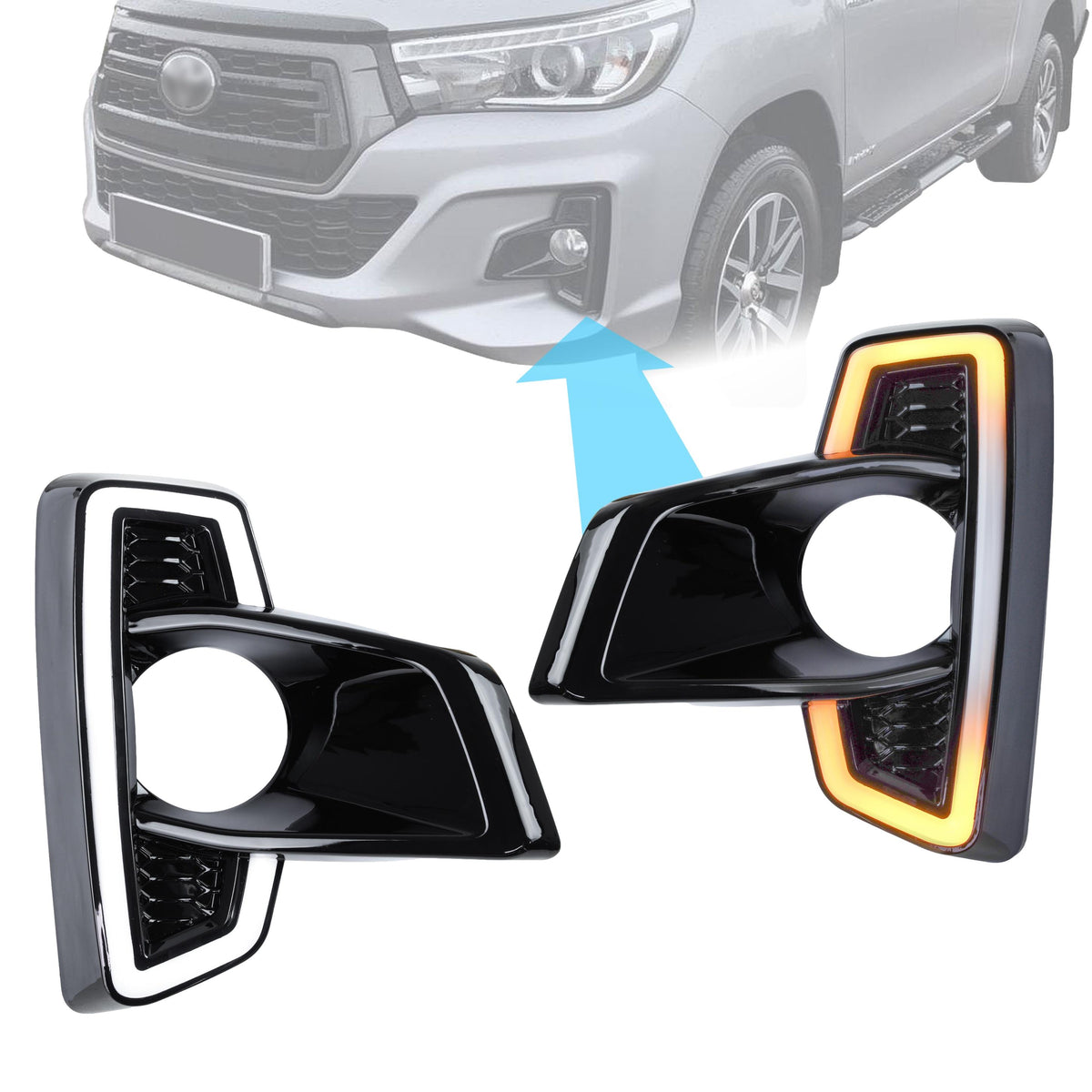 LED DRL/Indicator Fog Light Surround Kit for Toyota Hilux Invincible X 2018-21