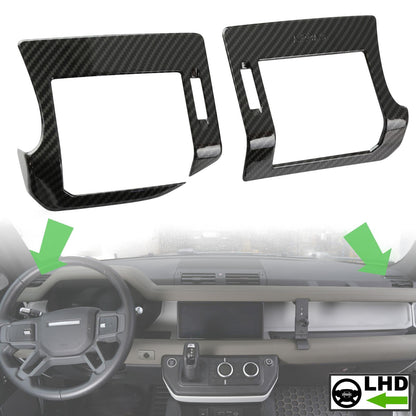 Dash End Air Vent Covers - Carbon Fibre Effect - for Land Rover Defender L663 - LHD
