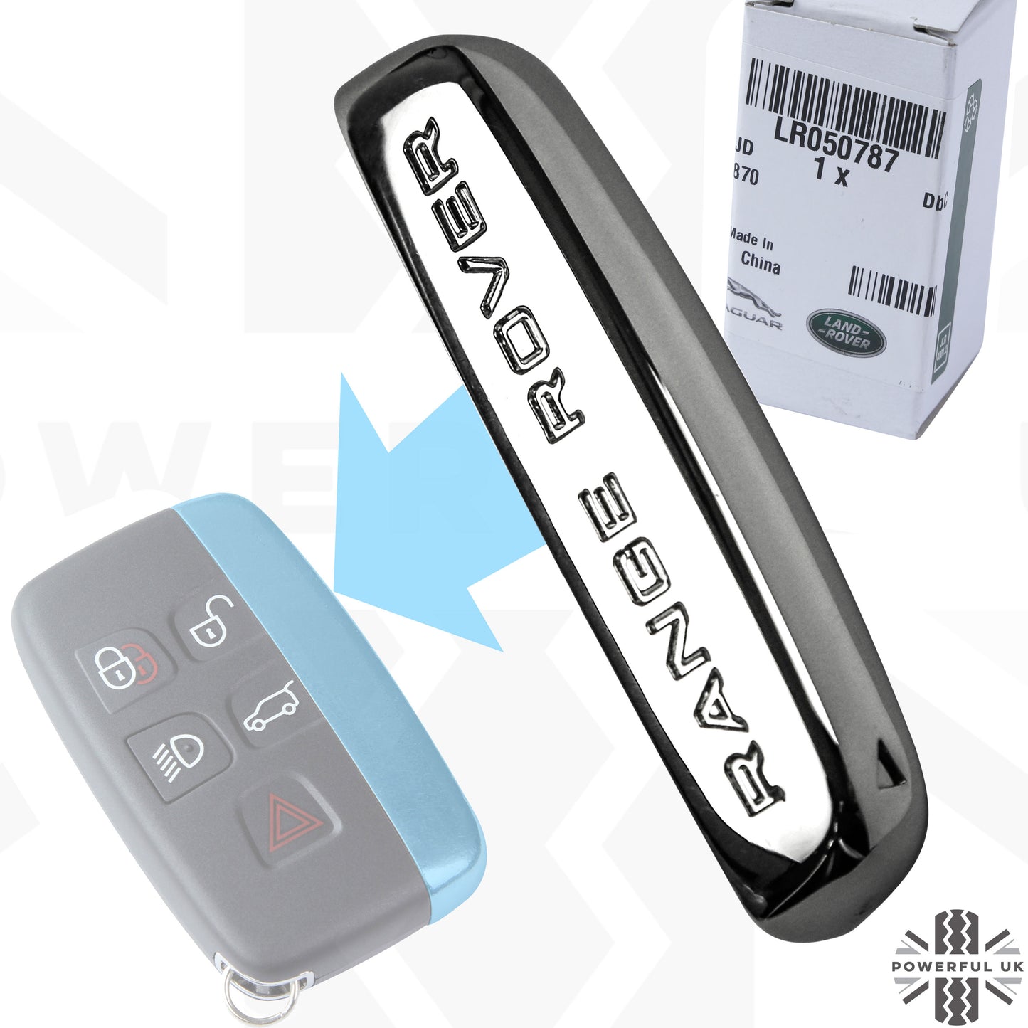 Keyfob Metal Side Piece for Range Rover Velar - with Logo - Genuine