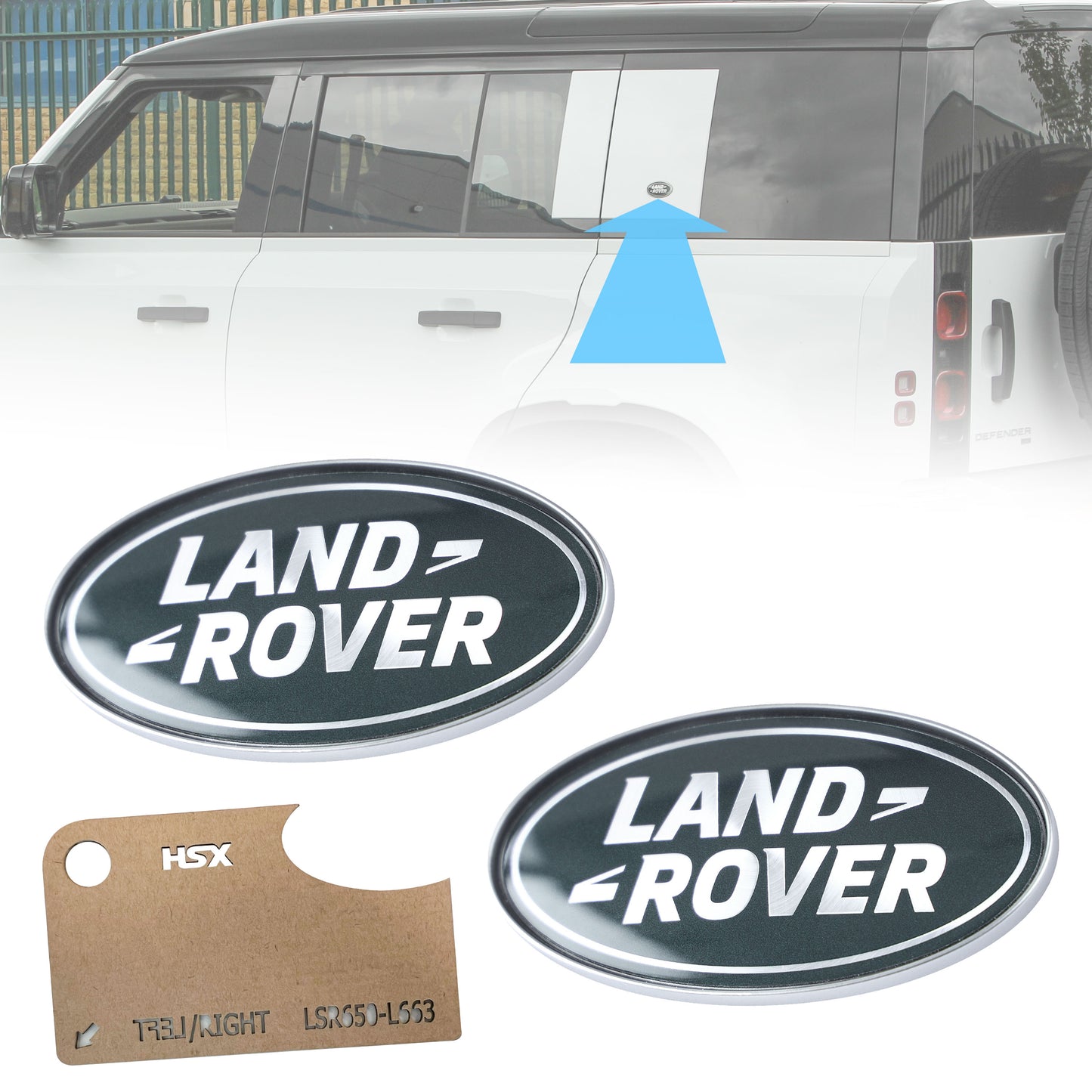 2x Genuine Oval Badges for Land Rover Defender L663 Side Panel