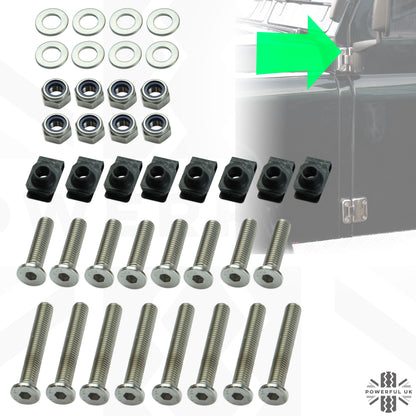 Door Hinge Stainless Steel Fitting Kit -Front- for Land Rover Defender