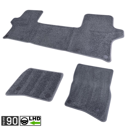 Grey Carpet Floor Mat Set - Genuine - for Land Rover Defender L663 (90 models) - LHD