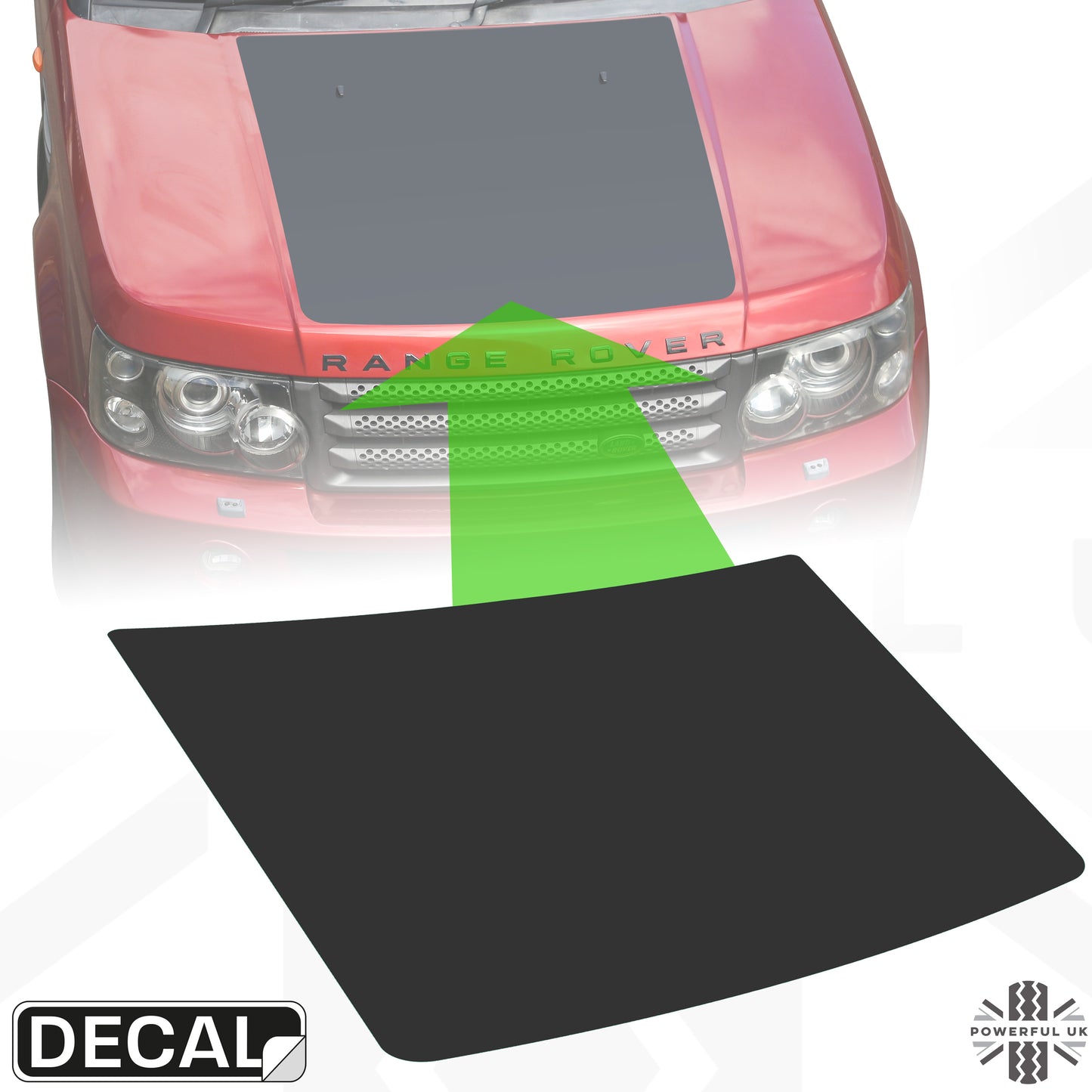 Bonnet Decal - Matt Black for Range Rover Sport L320 (2005-13)