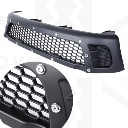 Front Grille - Matt Black Mesh + Cosmetic Bolts - for Toyota Hilux Mk8 Revo (2016-20)
