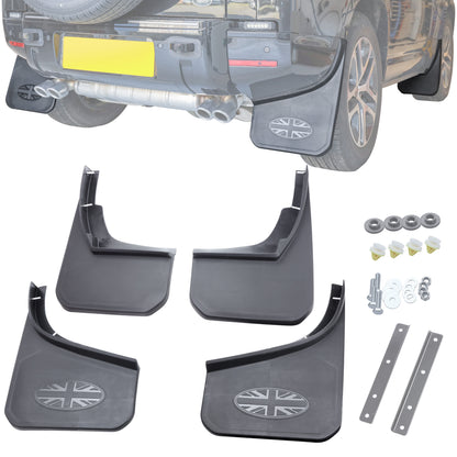 4pc Mudflap Kit with Union Jack for Land Rover Defender L663 (90/110)