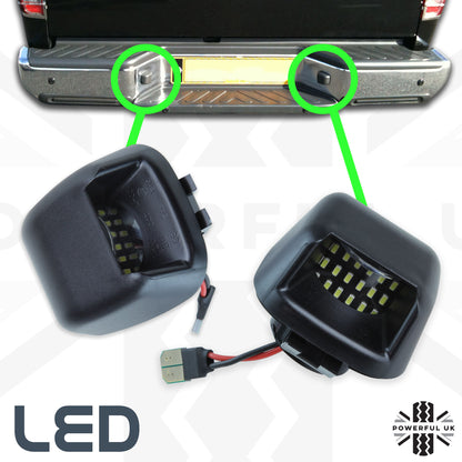 Rear Number Plate Lights (Pair) - Late Type - LED - Nissan Navara D40