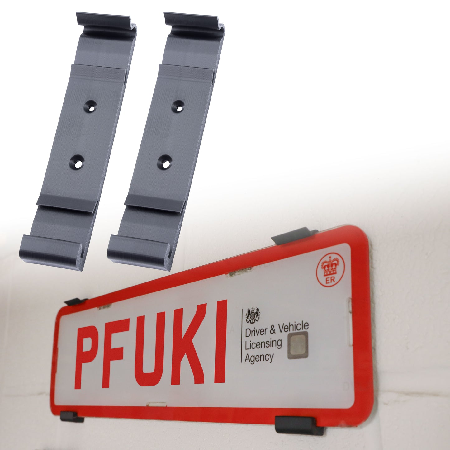 2x Surface Mount Number Plate Holders - UK Trade Plate