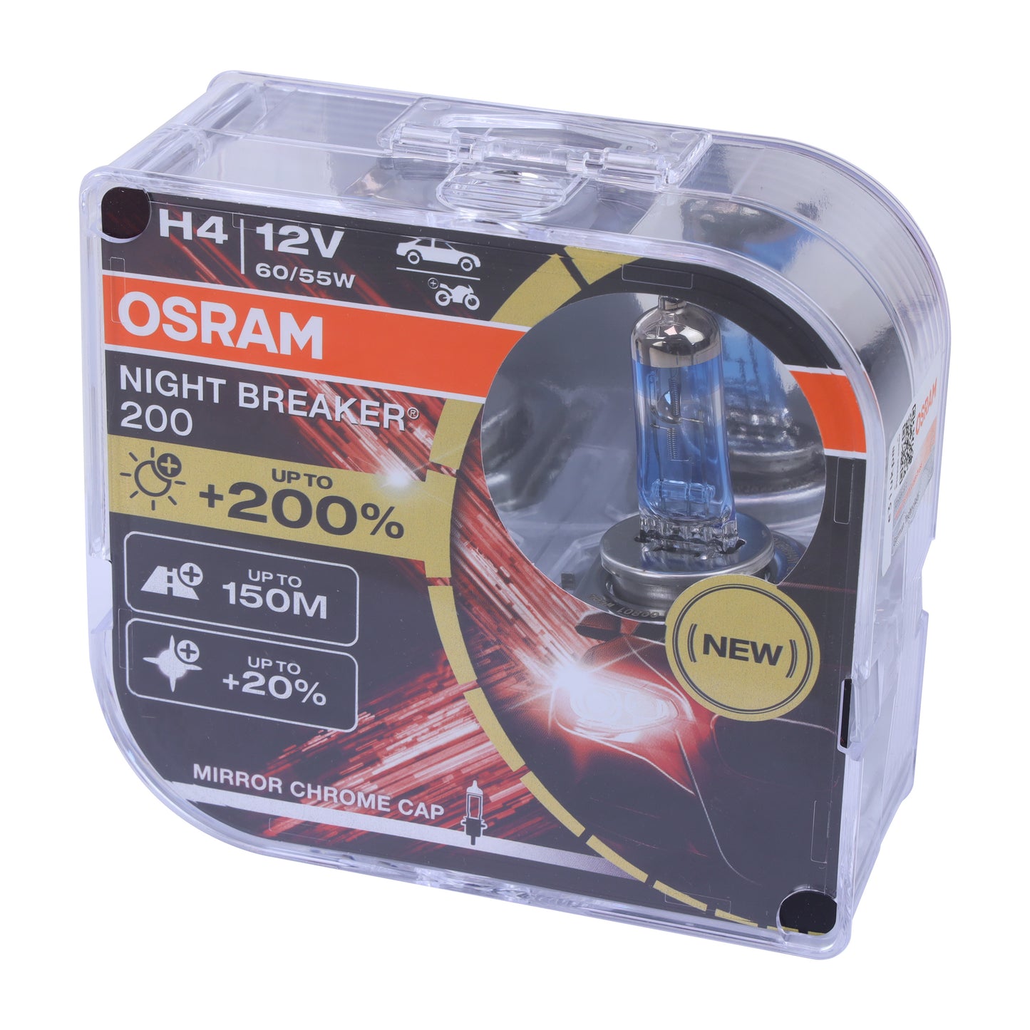 OSRAM H4 high Power 'Night Breaker 200' Bulbs (Pair) for Land Rover Defender