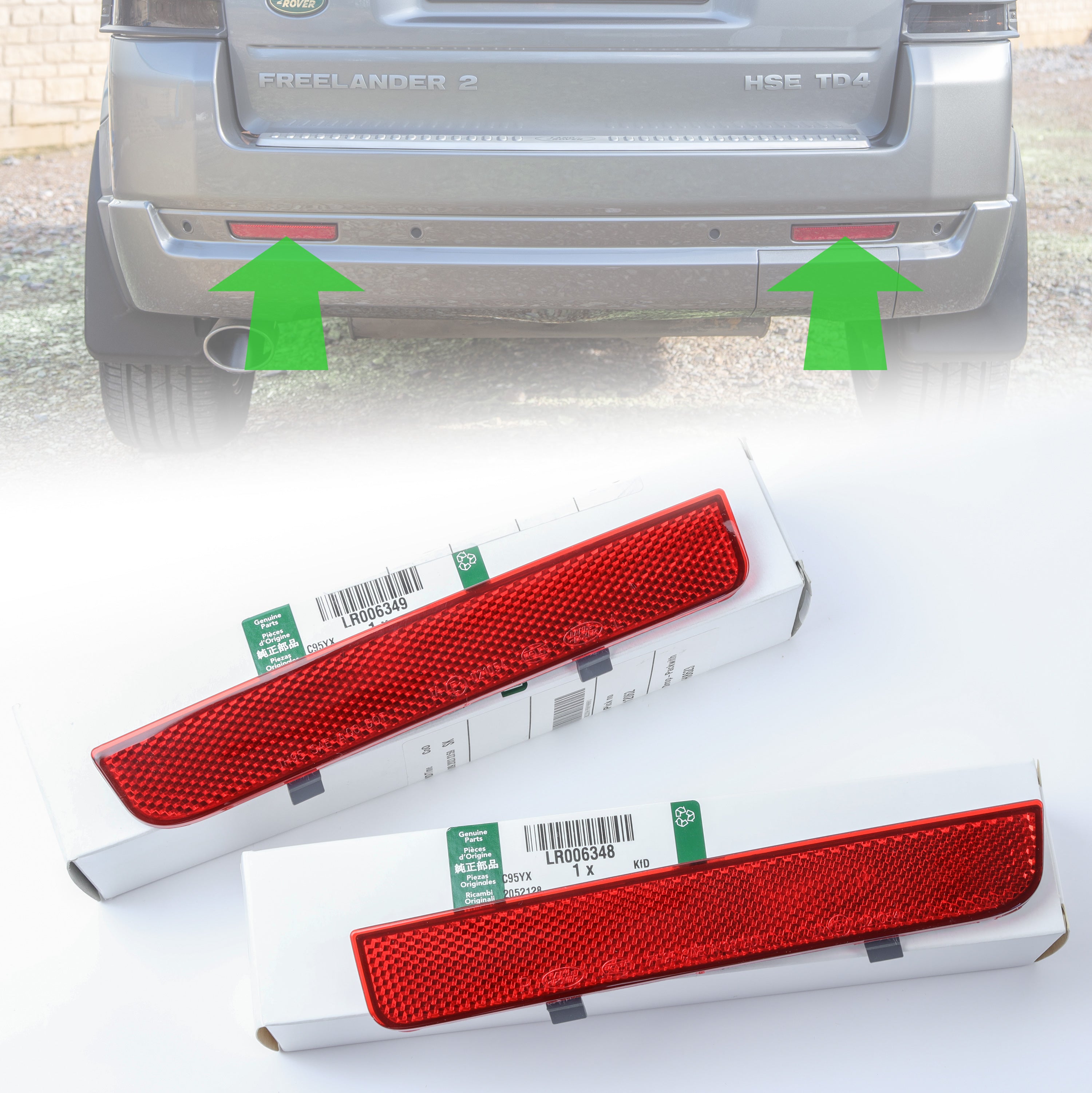 Rear Bumper Reflector for Land Rover Freelander 2 - Genuine - PAIR ...