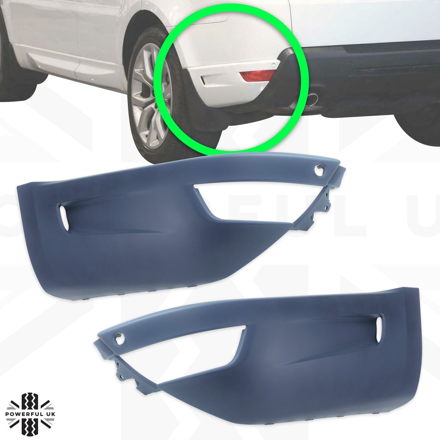 Rear Bumper Side Mouldings "R-Dynamic Design" for Range Rover Sport L494 (2018+) - Primer/Unpainted
