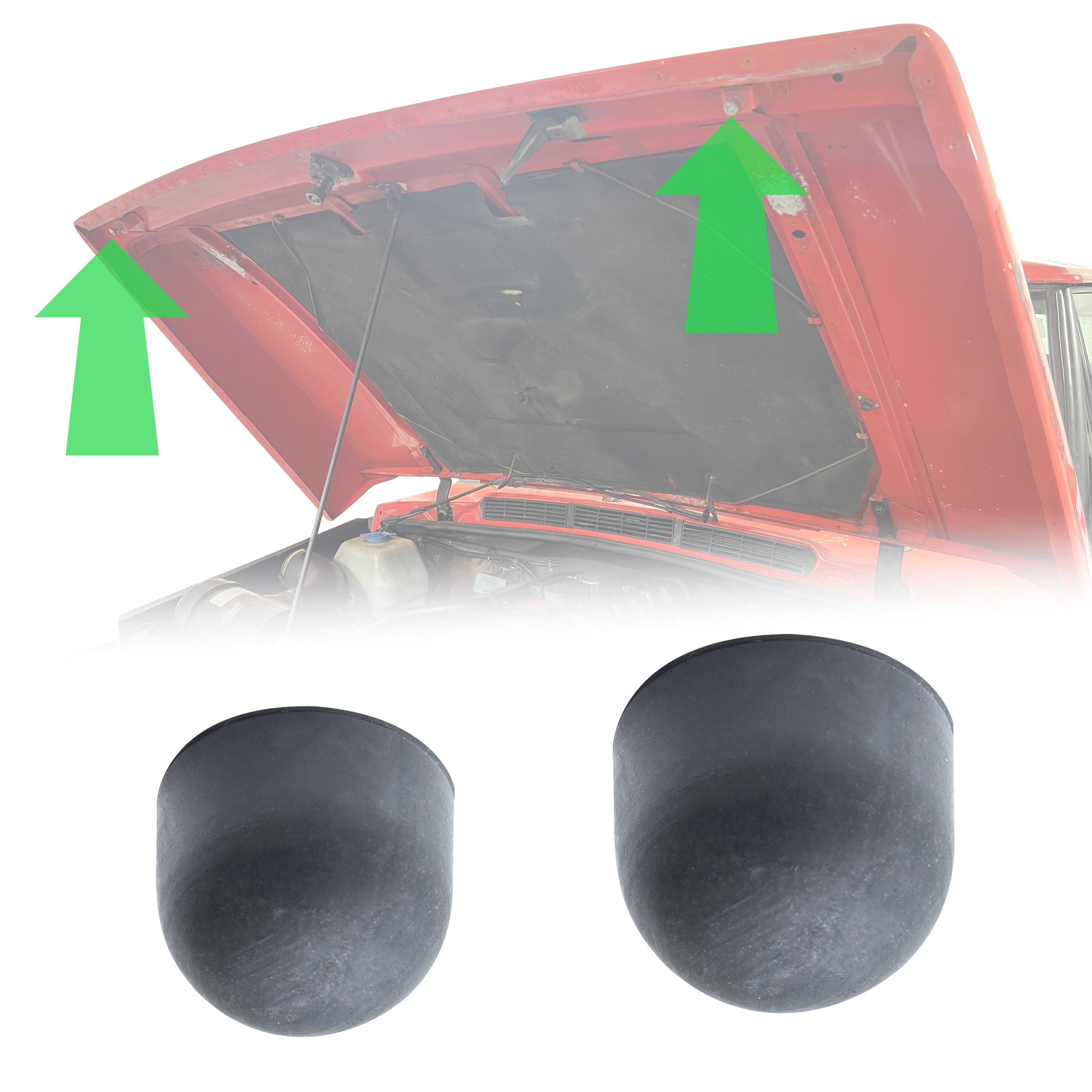 2x Rubber Bonnet Bump Stops for Land Rover Classic Defender – Powerful UK