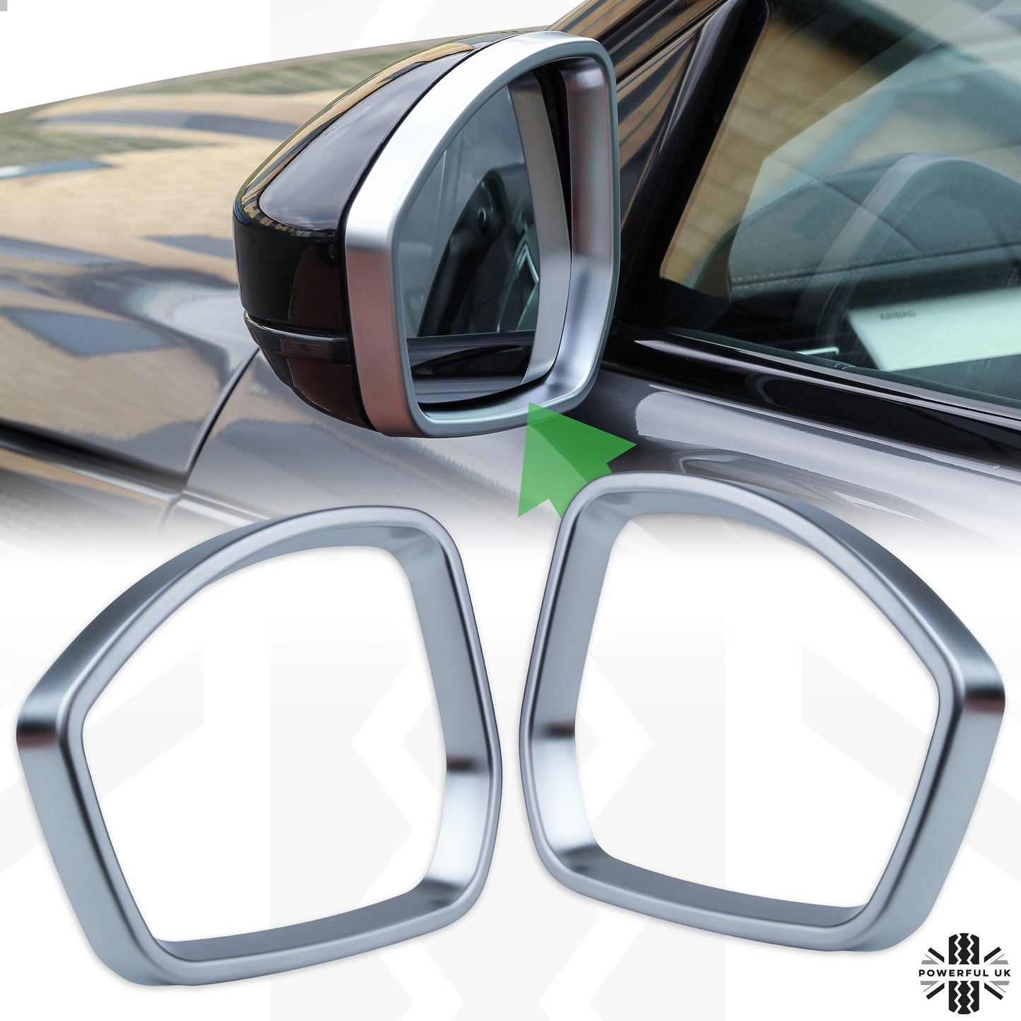 Mirror Surround Trims - Silver - for Jaguar F-Pace