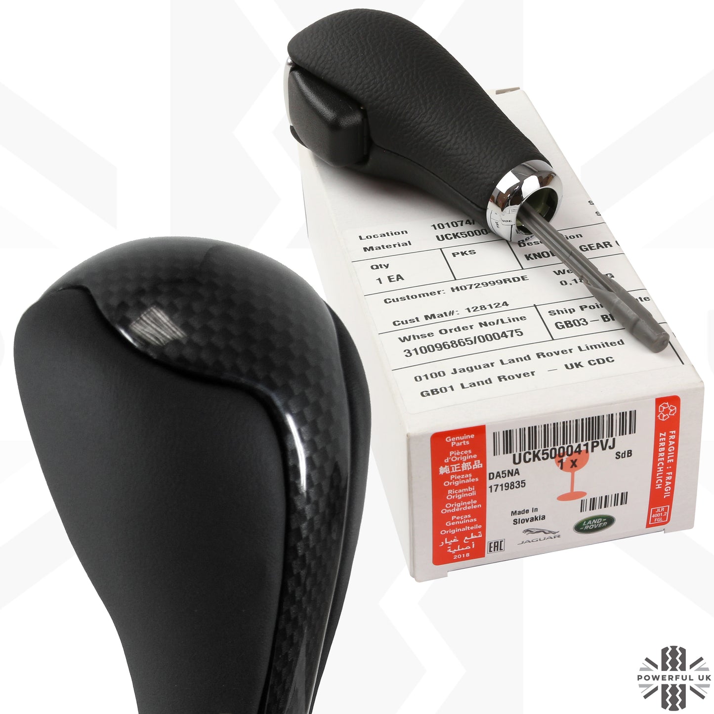 Leather Gear Knob with Carbon Effect Insert for Range Rover Sport L320 2005-09