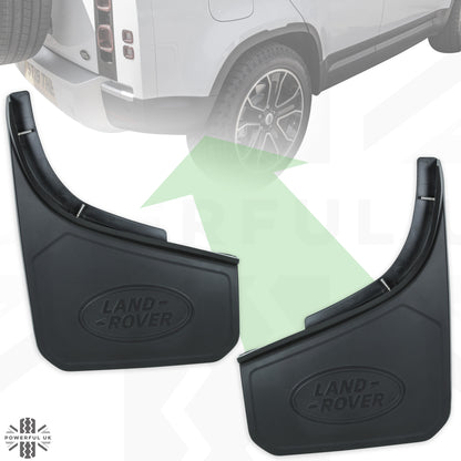 Rear Mudflaps - Classic Design - Genuine - for Land Rover Defender L663